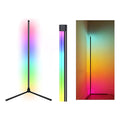 Lampara De Pie Con App Y Mando Moderna Led Rgb Con Control Blanco Negro