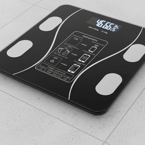 Balanza Pesa Digital Bluetooth Inteligente App Smart Baño Color Negro