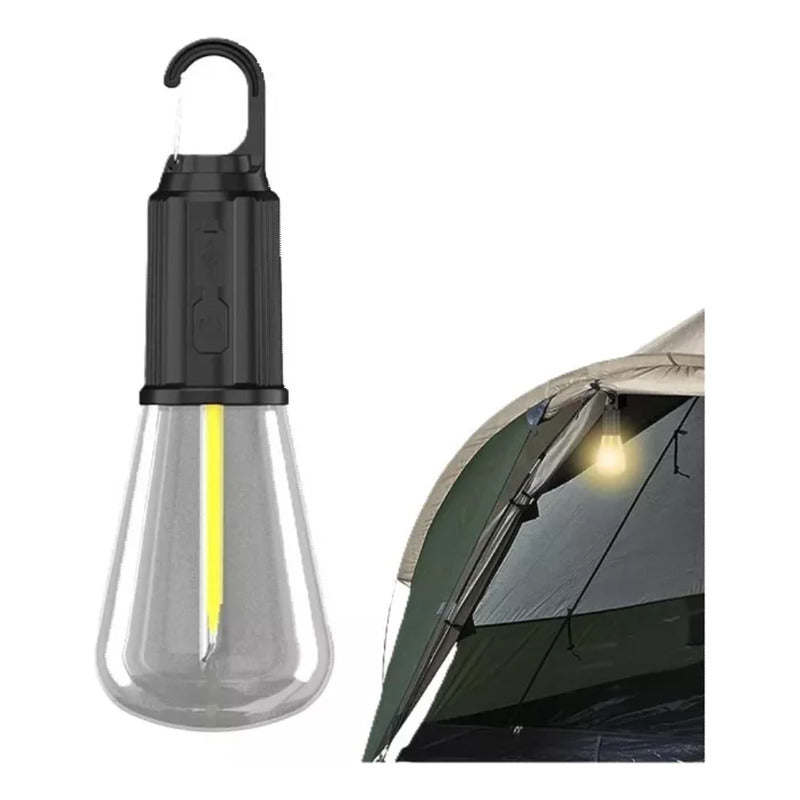 Ampolleta Recargable Luz Cálida Camping Carga Tipo C Negro