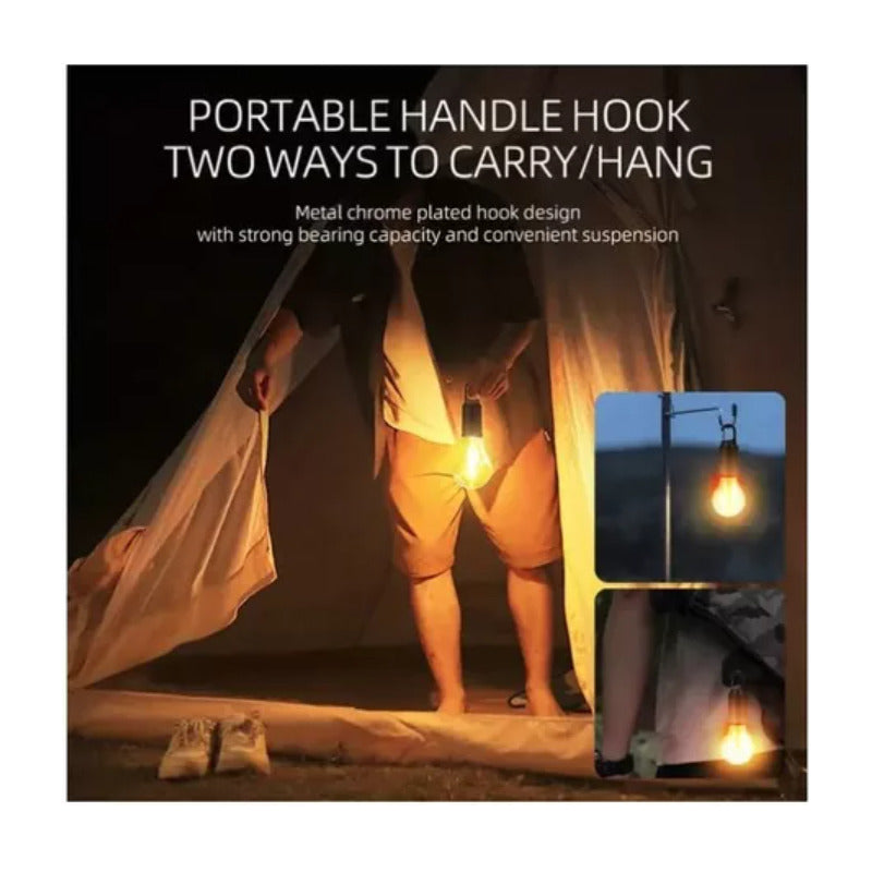 Ampolleta Recargable Luz Cálida Camping Carga Tipo C Negro