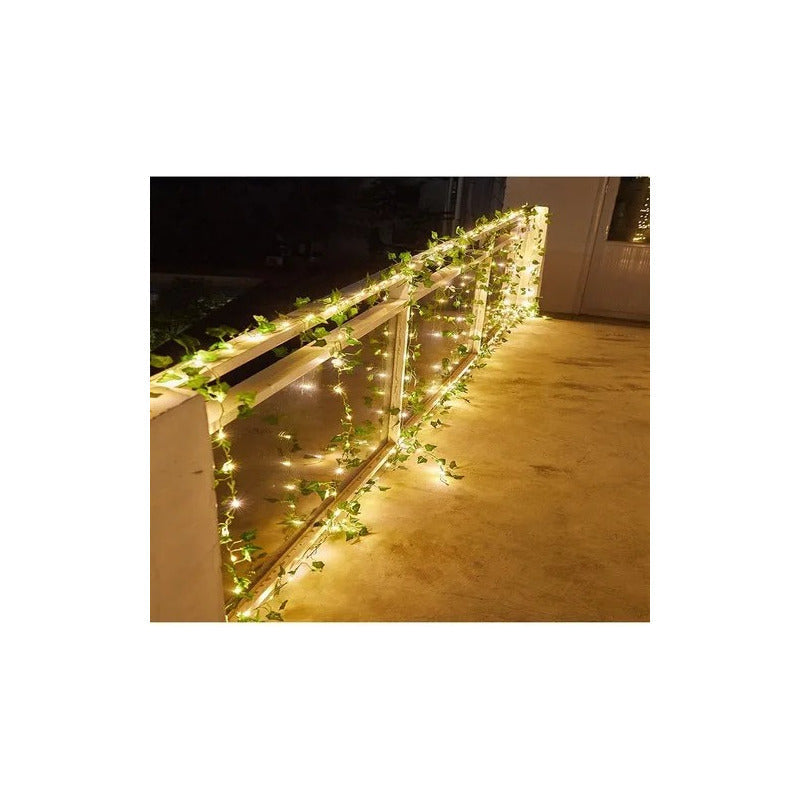 Pack X4 Guirnalda De Luces Solar Hoja De 5 Mts Envio Gratis Verde