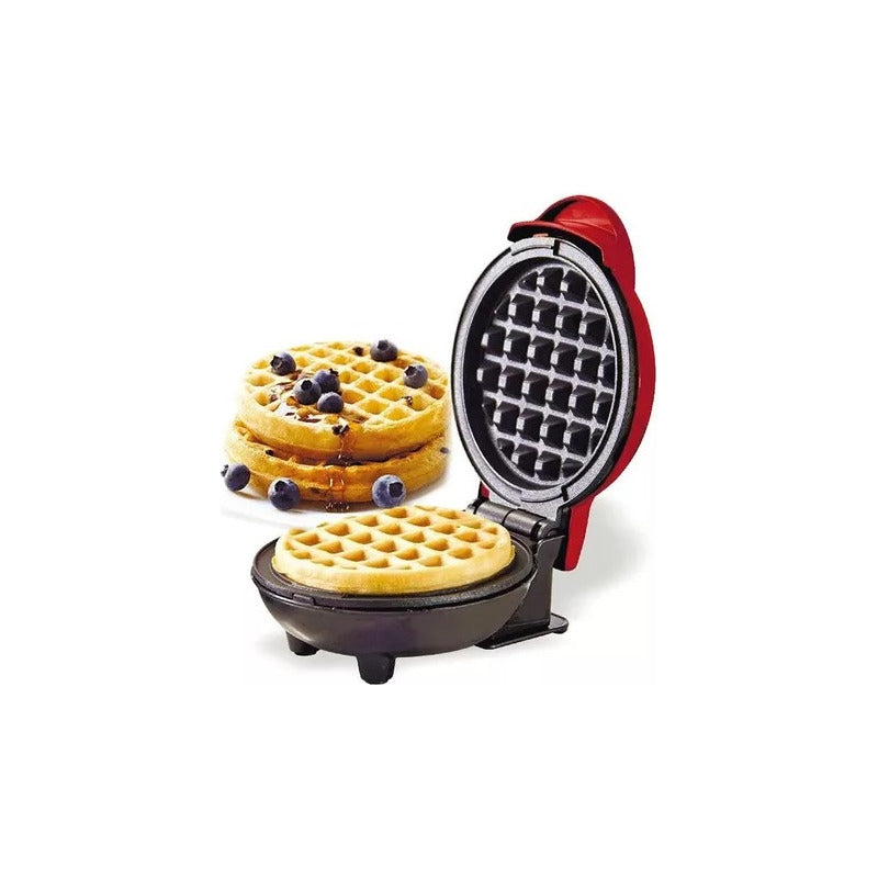 Mini Waflera Eléctrica Redonda Repostería Wafles Negro