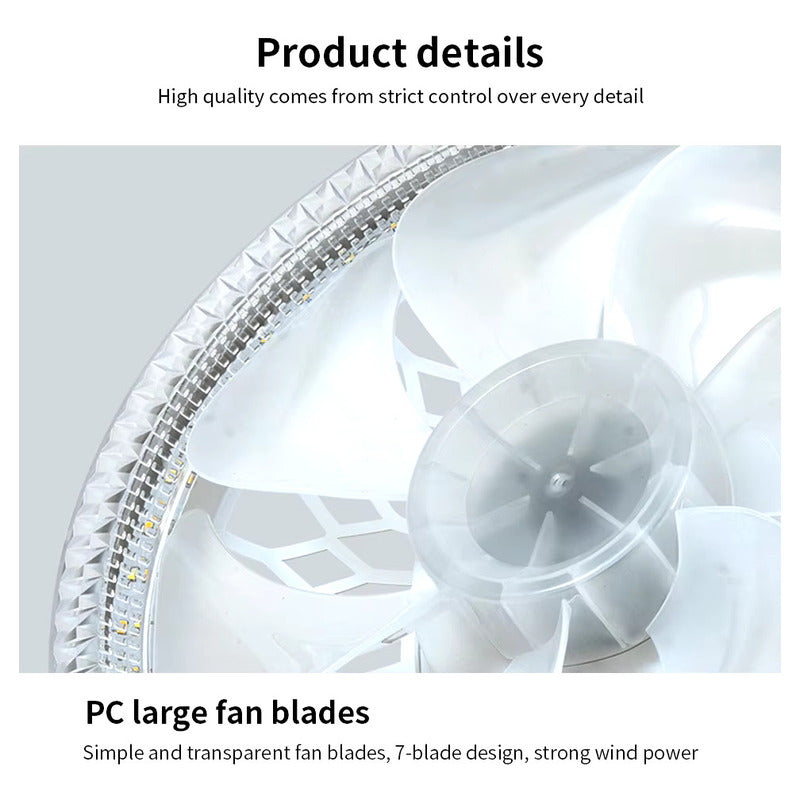 Ventilador De Techo Con Luz Led Y Control Remoto Para El Hog 30.48 Cm 56 Blanco Transparente Plástico 7