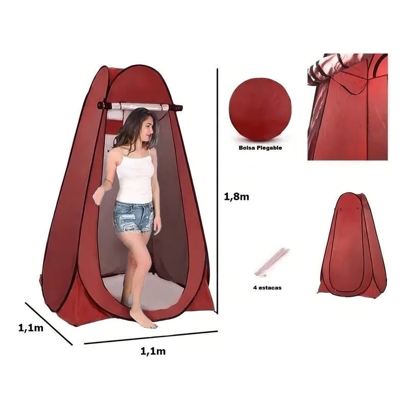 Carpa Baño Camping Vestidor Portatil + Ducha Camping Portati Color Verde