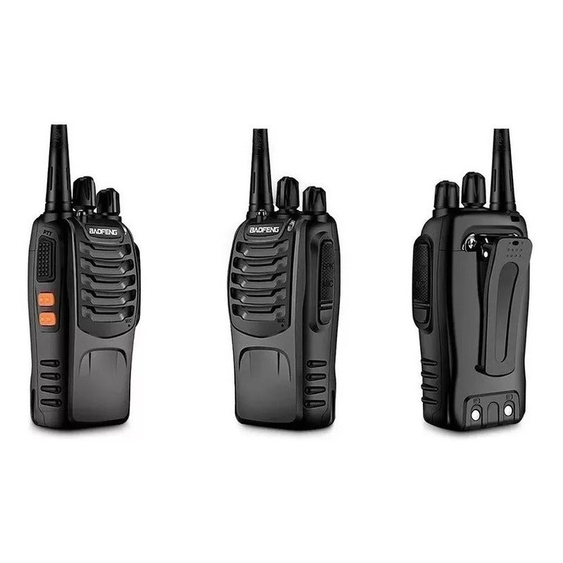 2 Radio Transmisor Walkie Talkie Bf-888s Baofeng Woki Toki Negro 400-470 Mhz