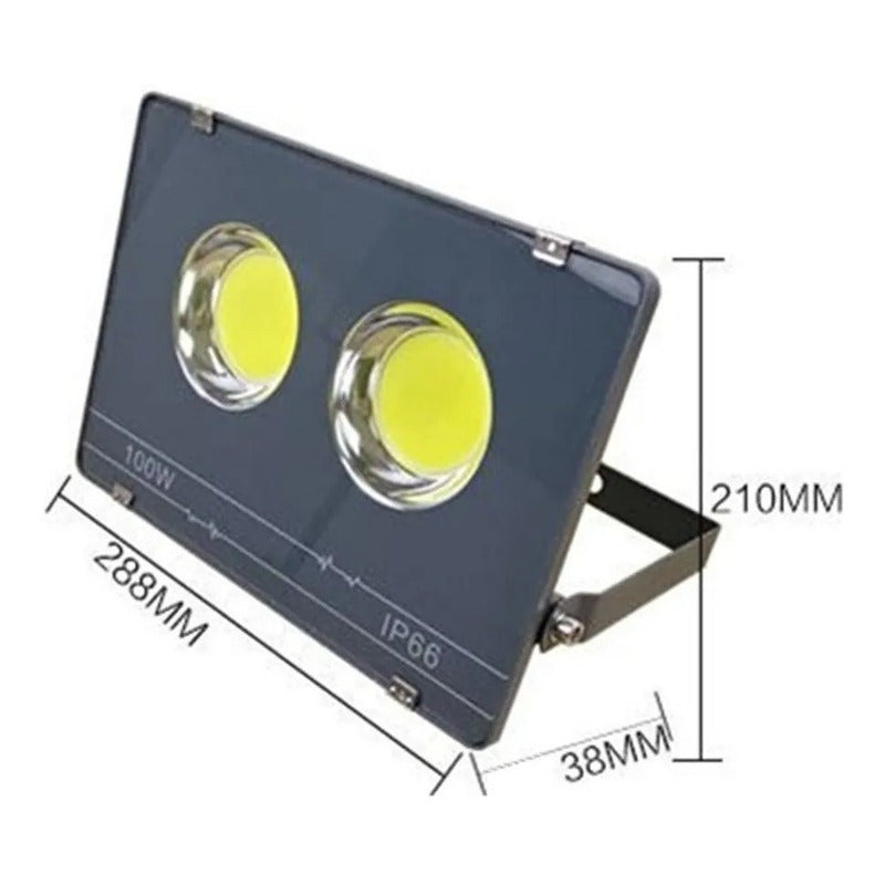 Foco Led 100w Plano  Proyector Exterior Estadio Ip66 Base