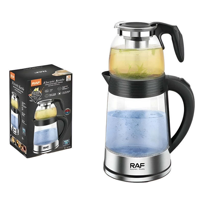 Hervidor Electrico 2l + Tetera Con Infusor 1l 1500w Negro
