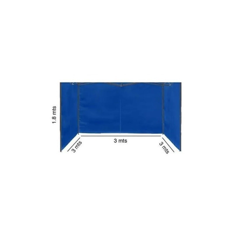 Pared Lateral Para Toldo 3x3 Azul 3 Paredes Funda Azul
