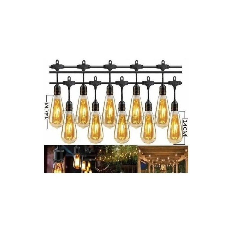 Soquete Guirnalda Terraza Patio Ampolletas Incluidas Decorac Cálida