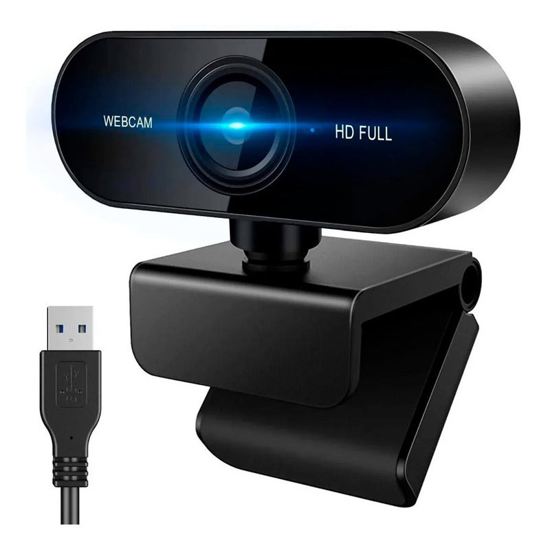 Webcam Full Hd 1080p Con Microfono Incorporado Enfoque Autom Negro