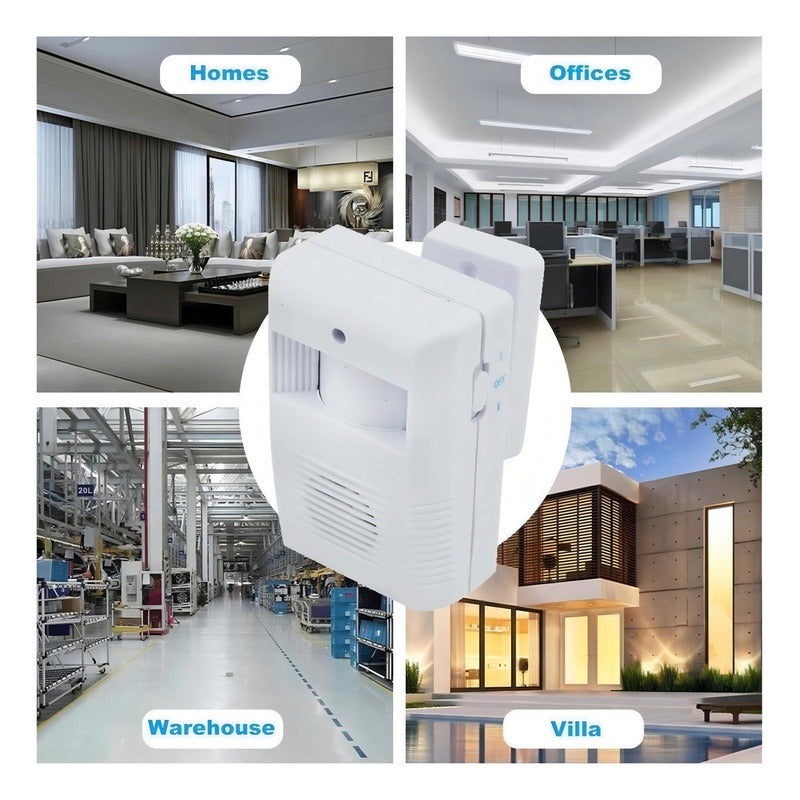 Timbre Inalámbrico V-zorr Sensor Movimiento 2 Melodías Cobertura 2m Blanco