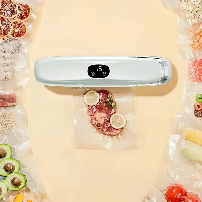 Sellador De Alimentos Al Vacio Selladora + 300 Bolsas Blanco