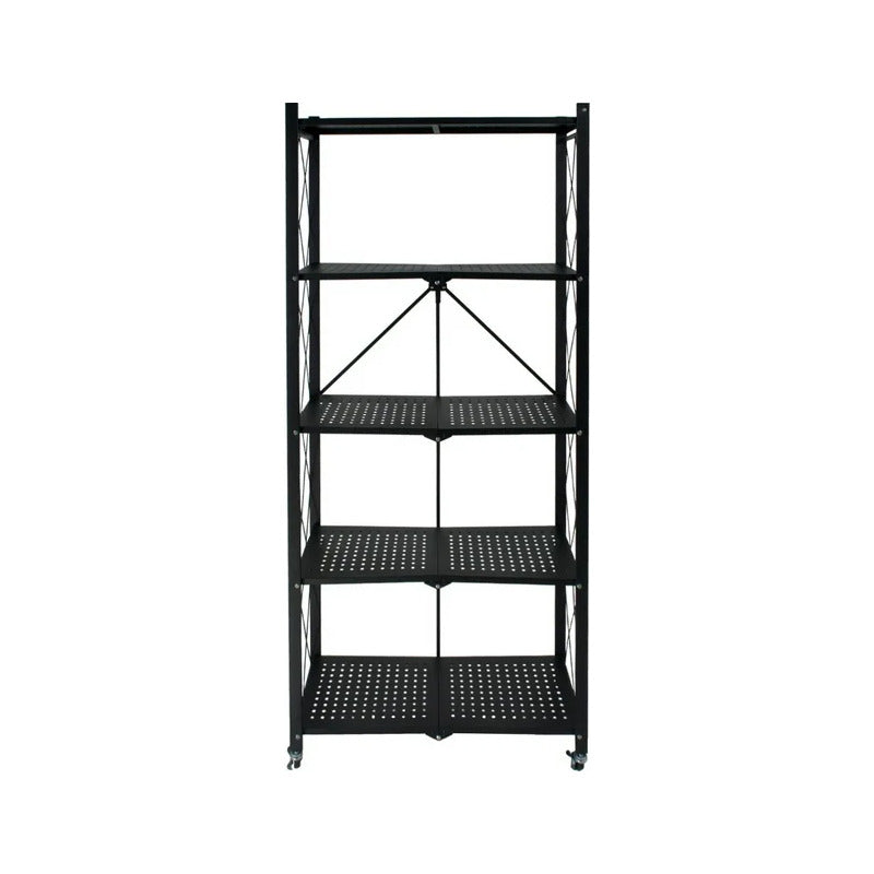 Estante Organizador Plegable 5 Niveles Ruedas Cocina Living Negro