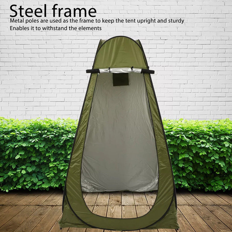 Caseta Baño Carpa Alta Vestidor Portátil Camping Practica Verde