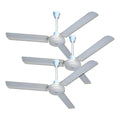 Pack X3 Ventiladores De Techo Metal 3 Aspas 142 Cm Color De La Estructura Blanco Color De Las Aspas Blanco Frecuencia 50 Material De Las Aspas Metalico 1.42 M Aluminio