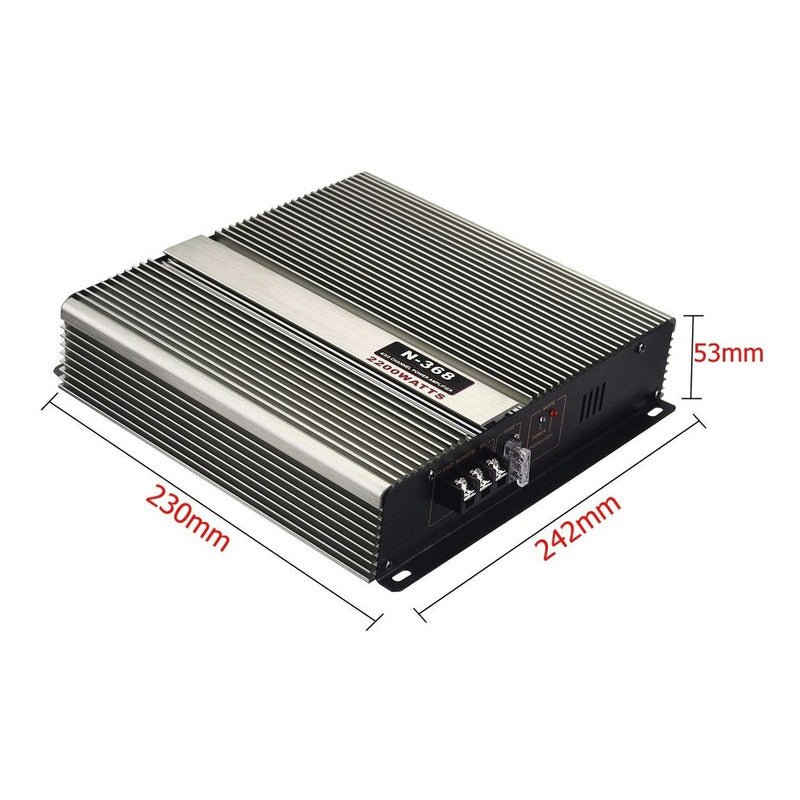 Amplificador Auto Estéreo Audio 2 Canales 2200w 12v Color Plata