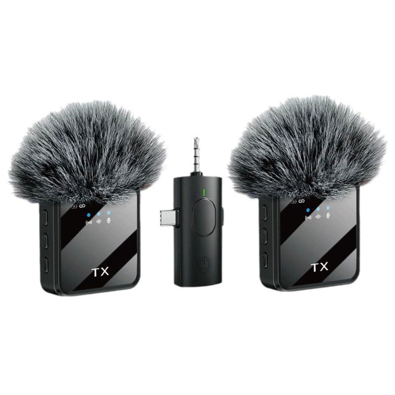 Pack 2 Microfonos Inalambrico Dual Para iPhone Y Android- Perfectos Para Grabar Videos, Realizar Transmisiones En Vivo O Crear Contenido Para Redes Sociales Negro