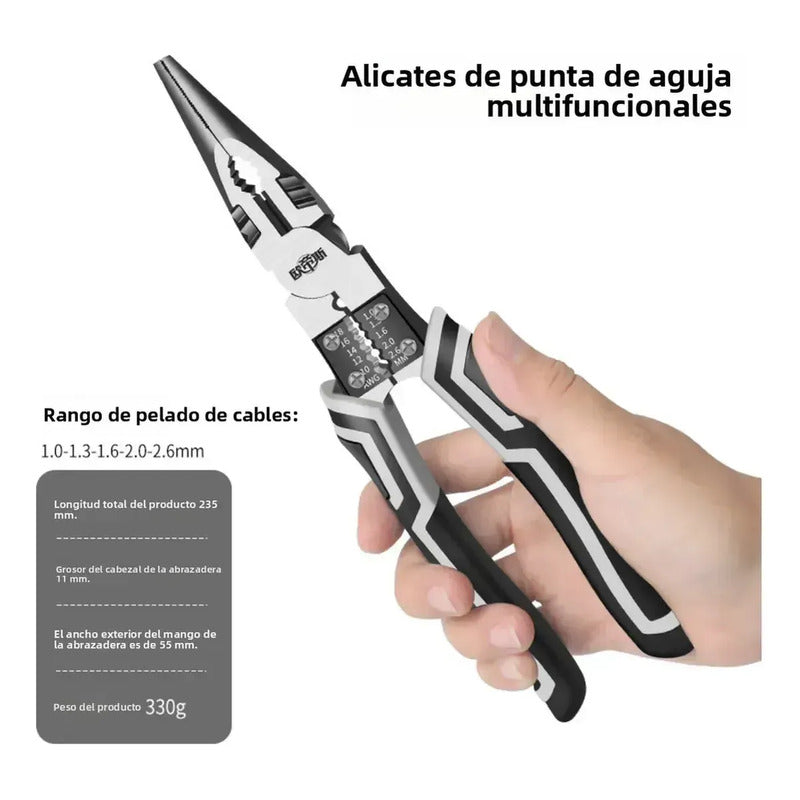 Pinza Alicate Multiusos Herramienta Electricista Pelacables
