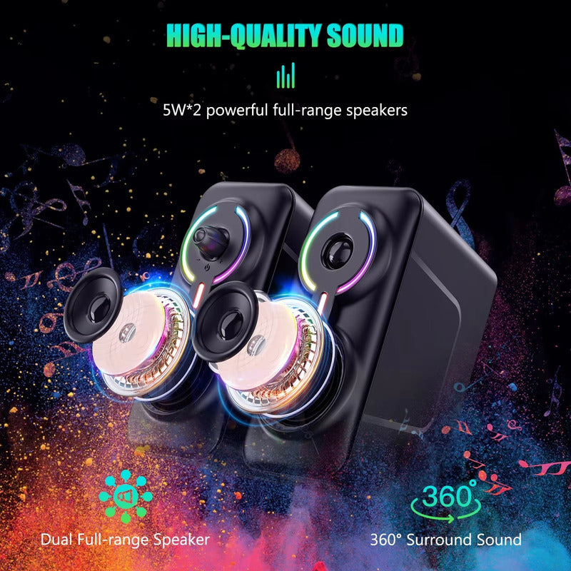 Parlantes Con Bajo Portátiles Multimedia Bocinas Para Pc Negro