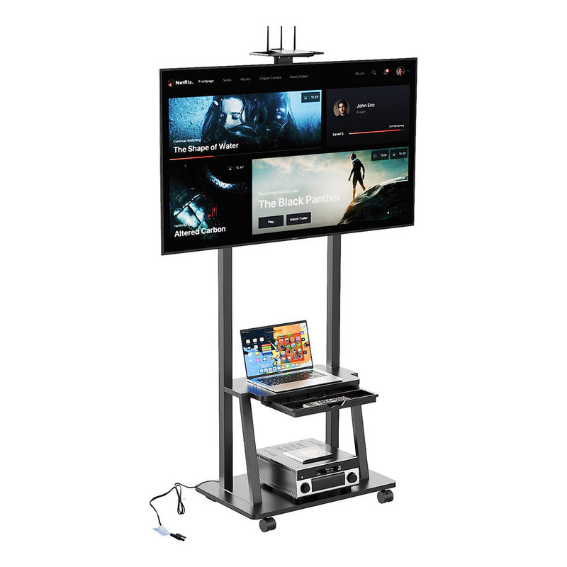 Soporte Tv Móvil Ruedas 32-70  Negro Altura Ajustable Ruisu 1700