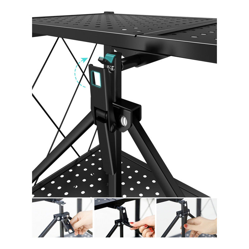 Repisa Estantería 5 Niveles Metalico Estanteplegable 50kg Ne Negro