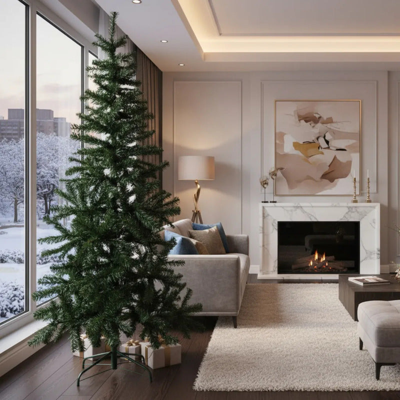 Árbol De Navidad Roro 180 Cm Verde Frondoso Desmontable Base Metálica