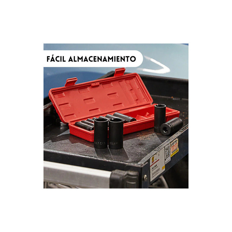 Juego Dados De Impacto Largos Mecanica Auto Camion Azul