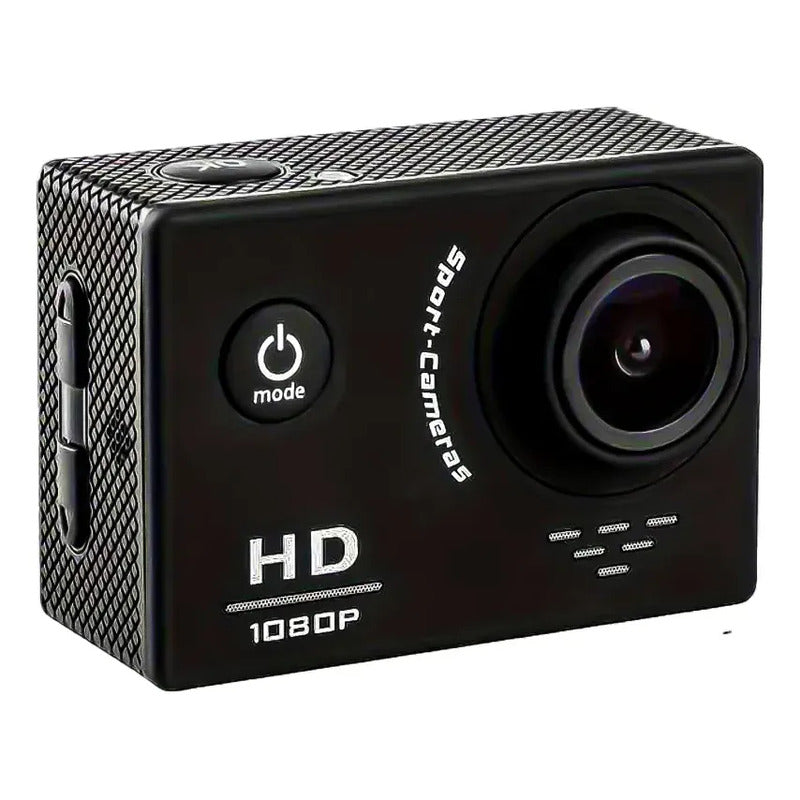 Sports Cam Hd 12mp Cámara De Acción Sumergible 30m Impermeab Negro
