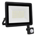 Foco Led Con Sensor 50w Exterior Brillante Ahorrador Negro