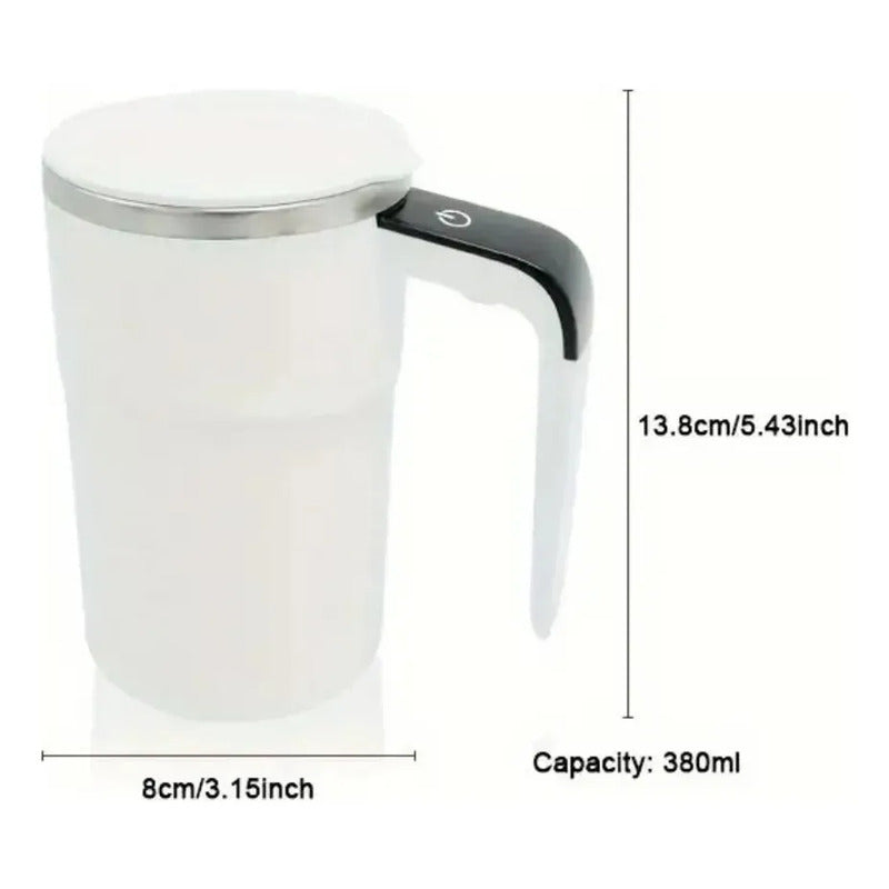 Taza Mezcladora Auto Agitable Café Bebidas Térmica Blanco