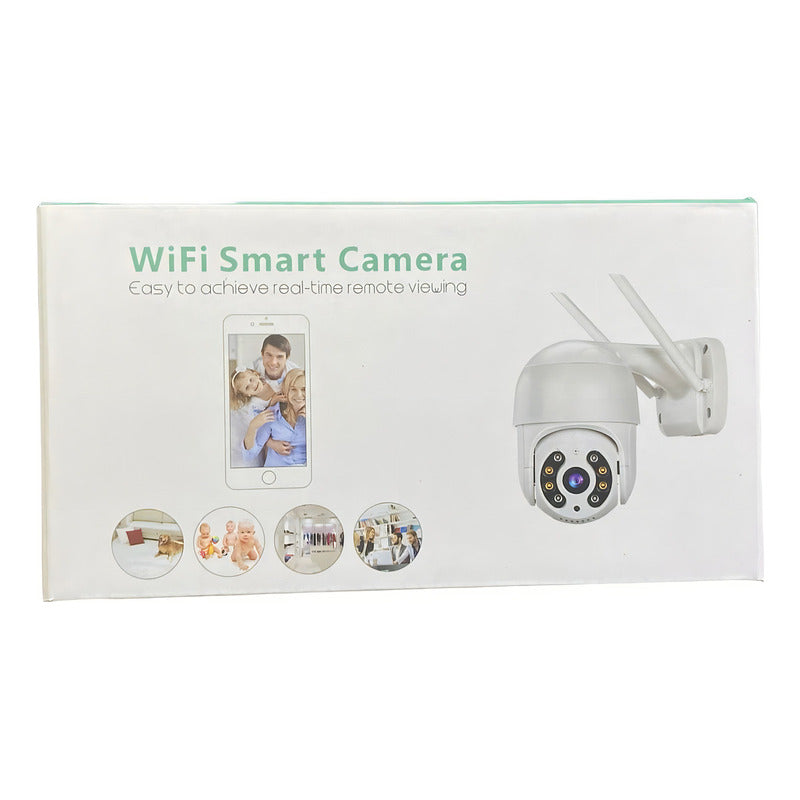 Cámara De Seguridad Domo Exterior Wifi Jortan 360° Full Hd Ip66 Blanco