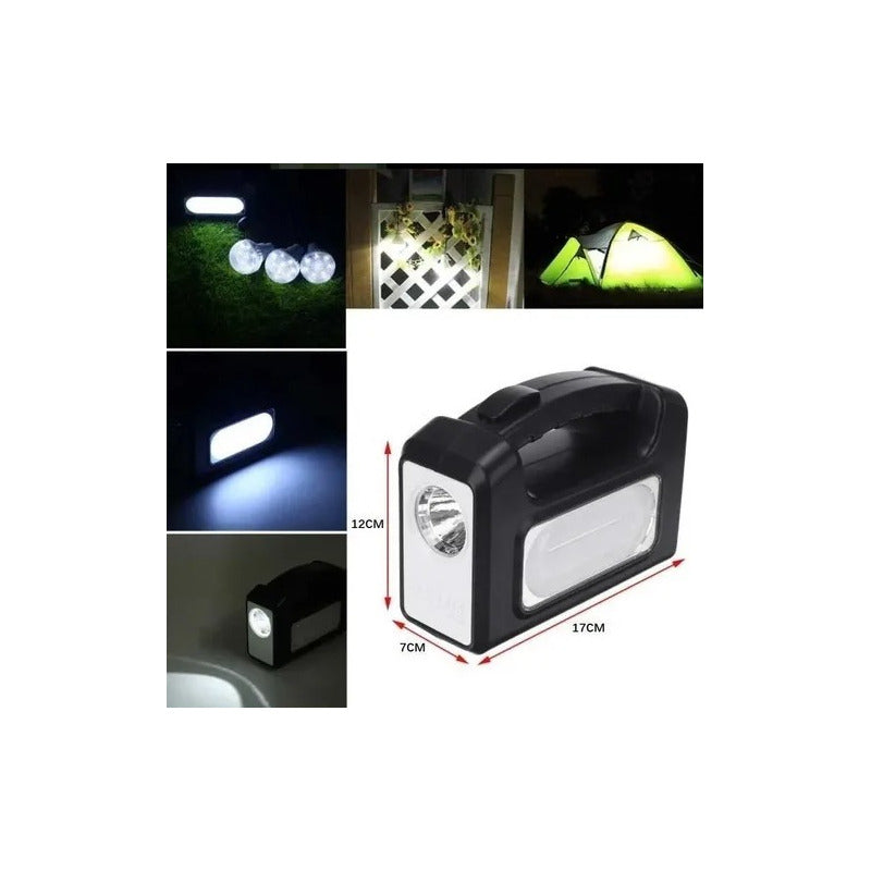 Kit De Camping Solar, Luz Emergencia Cargadorusb 3ampolletas Blanco Frío