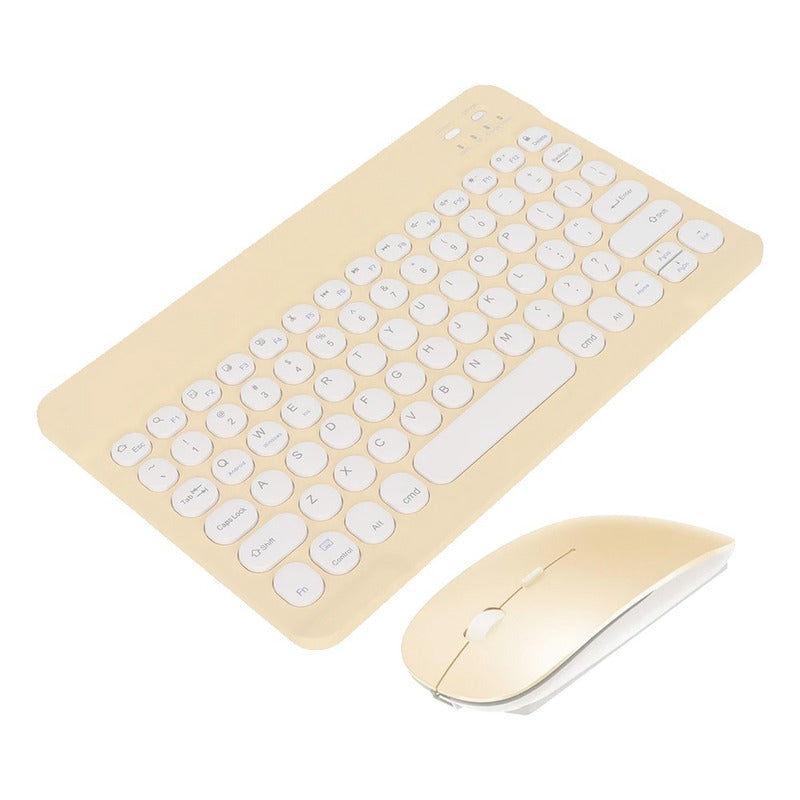 Kit Teclado Mouse Bt Para Windows Apple Android Slim Pastel