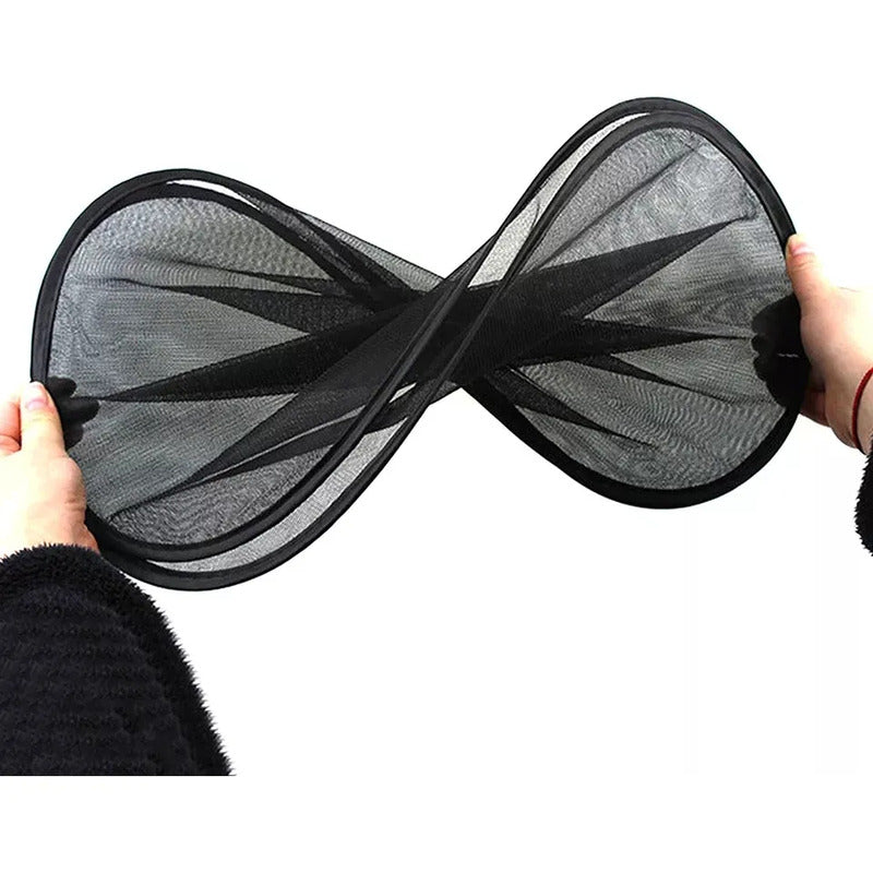 Set 2 Sombrillas Ventana Lateral Negro S 44x36cm Rectangular