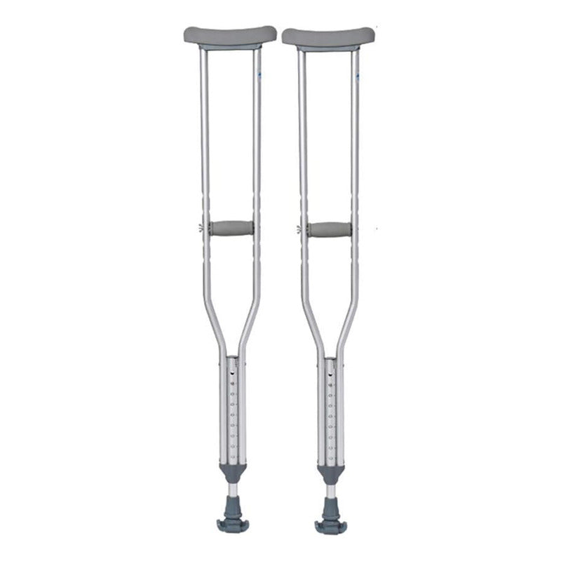Muletas Axilar Aluminio Pack X2 Bastones Goma Antideslizante Gris Oscuro