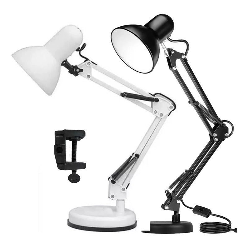 Lámpara Mesa Flexible Ajustable Blanco O Negro Articulada