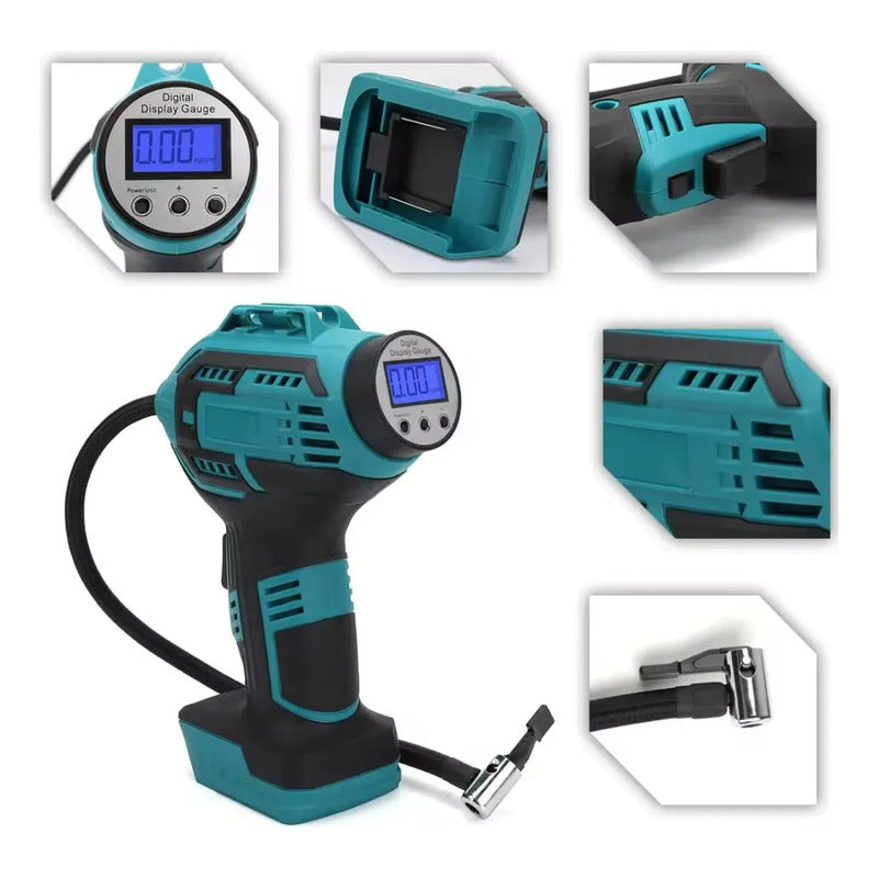 Compresor De Aire Inalambrico Bomba Infladora Portátil Azul Acero 50/60hz Monofásica