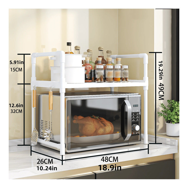 Organizador Microondas Estante Repisa Cocina Multifuncional Blanco