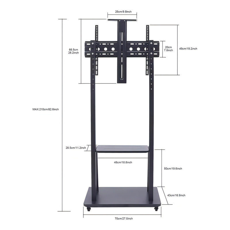 Soporte Tv Base Pedestal Rueda Televisor De 32 A 70 Pulgadas Color 1700