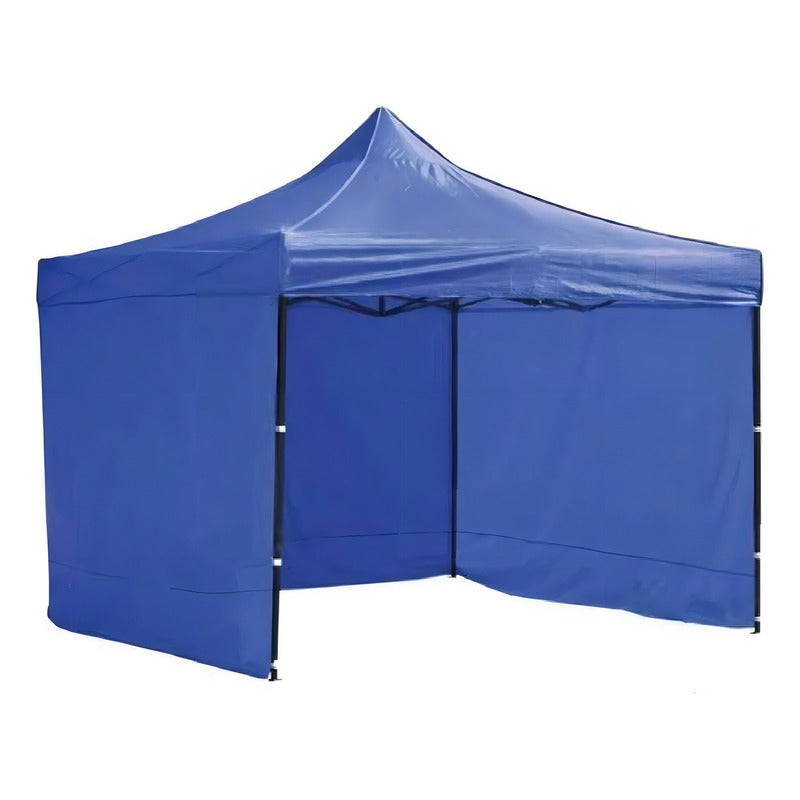 Toldo Plegable Pared Azul 3x3 Incluye Pared Laterales Toldo Azul