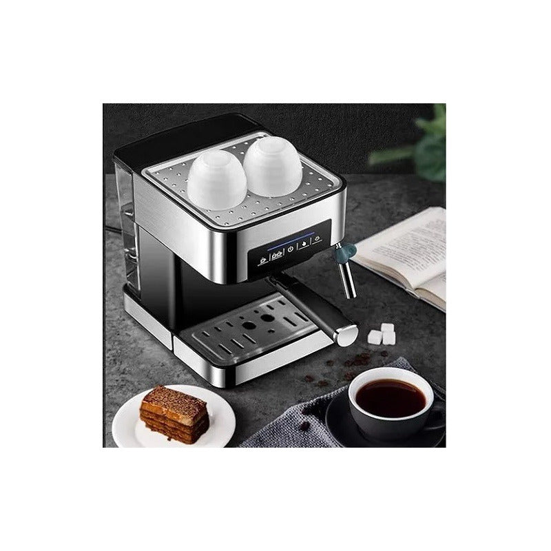 Máquina Cafetera Espresso Espumador De Leche Antigoteo Plateado