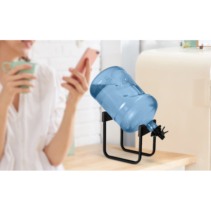 Estante Para Bidon De Agua Con Boquilla Rack Para Botellon Negro