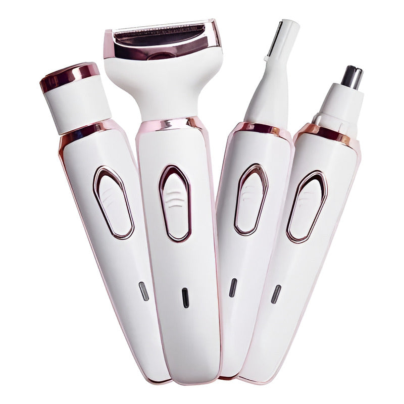 Maquina Depiladora Para Mujer 4 En 1 Recargable Nariz Cejas Blanco