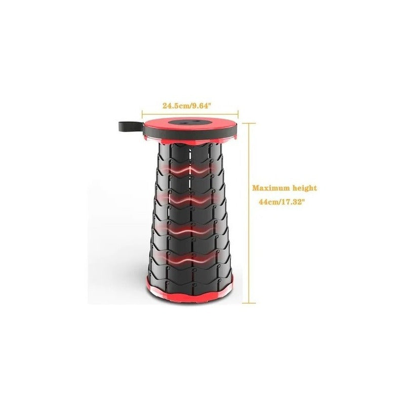 Taburete Plegable Silla Telescopica Silla Portatil Retraible Rojo