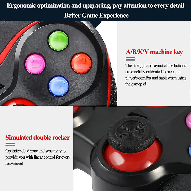Control De Juego Con Soporte Teléfono Bluetooth P3/p4/pc/tv Negro