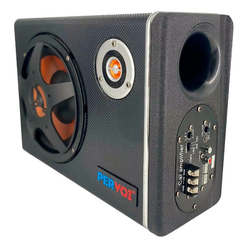 Subwoofer Amplificado Activo Kit Instalación Bajo Negro