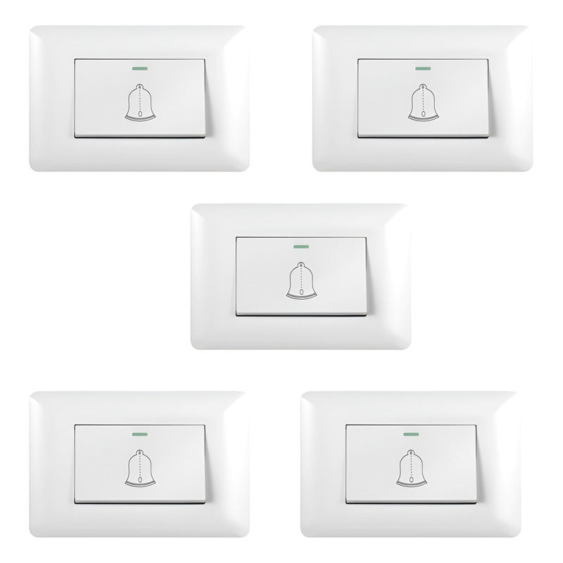 Pack X10  Pulsador Simple Timbre Interruptor 10a 250v  Blanco
