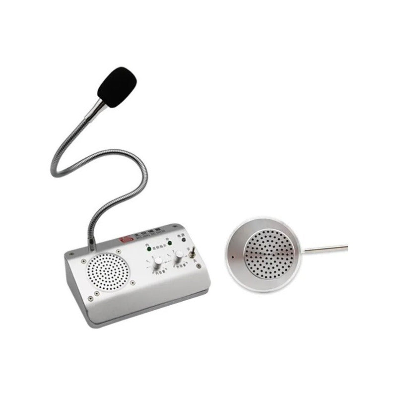 Intercomunicador Microfono Para Bancos Y Cajas Citofono Plateado