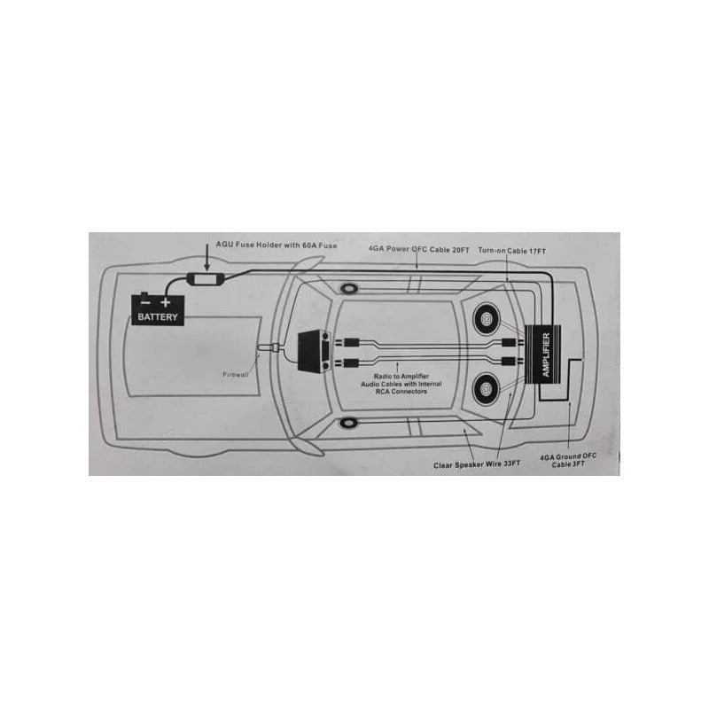 Kit Cables Para Amplificador Subwoofer 1000w Auto 4ga