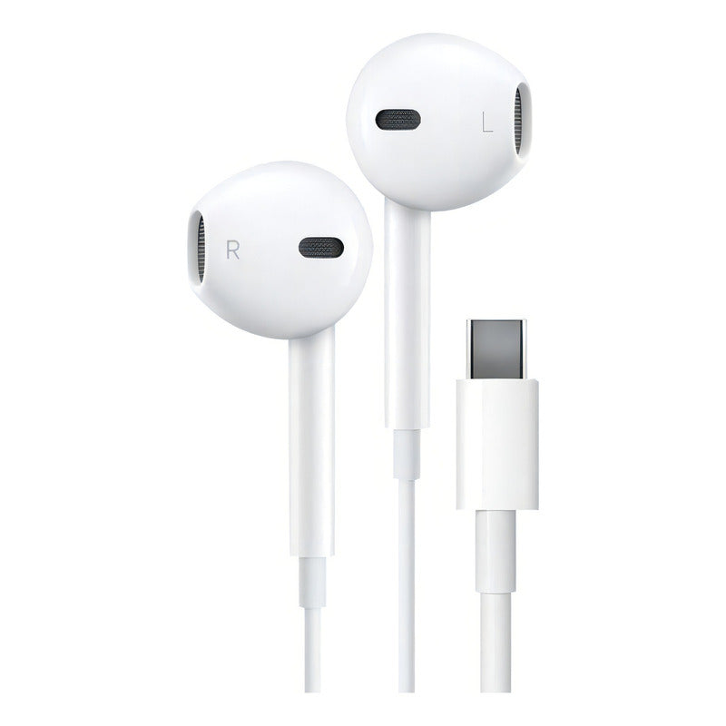 Audifonos Manos Libres Tipo C Para Celular Color Blanco Genérica